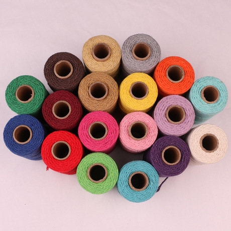 2mm thick Monochrome colored cotton rope DIY gift wrapping material strapping rope Christmas Braided colored rope