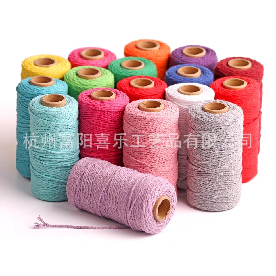 2mm thick Monochrome colored cotton rope DIY gift wrapping material strapping rope Christmas Braided colored rope 2mm thick Monochrome colored cotton rope DIY gift wrapping material strapping rope Christmas Braided colored rope