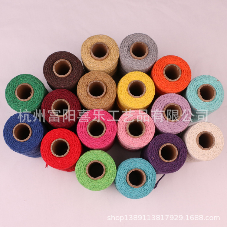 2mm thick Monochrome colored cotton rope DIY gift wrapping material strapping rope Christmas Braided colored rope 2mm thick Monochrome colored cotton rope DIY gift wrapping material strapping rope Christmas Braided colored rope