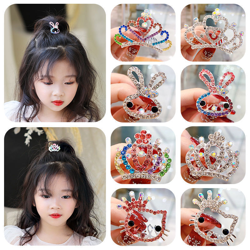 Crown Children&#039;s 2021 New Headdress Princess Birthday Performance Crown Hair Accessory Hairpin Girl Bangs Small Hair Comb