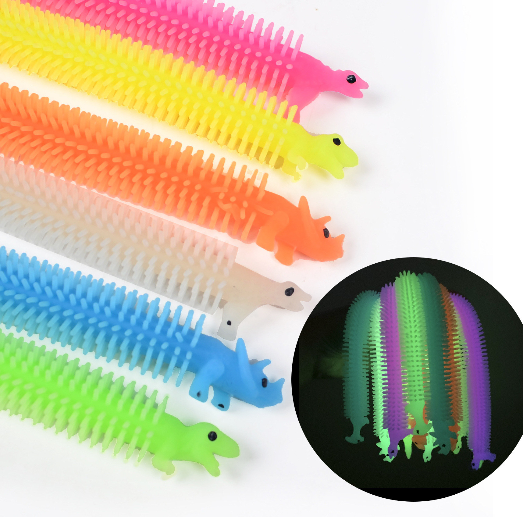 Tiktok Hot Toy TPR Luminous Dinosaur Lala Lecon Yi Bracelet Pull Pull Music Cartoon Vent Pulling Rope Tiktok Hot Toy TPR Luminous Dinosaur Lala Lecon Yi Bracelet Pull Pull Music Cartoon Vent Pulling Rope