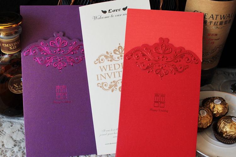 European red and purple crown wedding invitation CARDS wholesale customization European red and purple crown wedding invitation CARDS wholesale customization