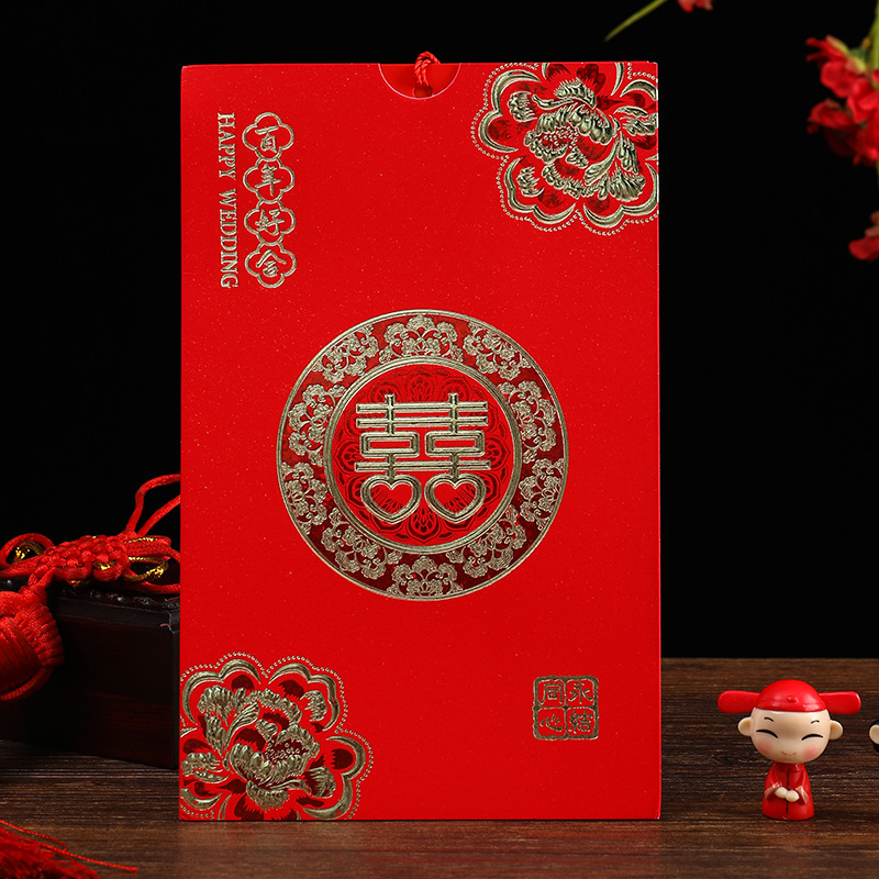 Wedding invitation wedding invitation invitation invitation invitation card creative Chinese style customized high-grade European invitation card web celebrity printing