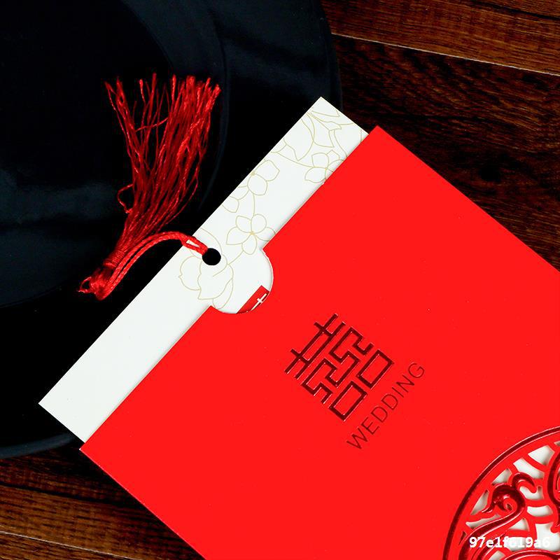 Wedding invitation wedding invitation invitation invitation invitation card creative Chinese style customized high-grade European invitation card web celebrity printing