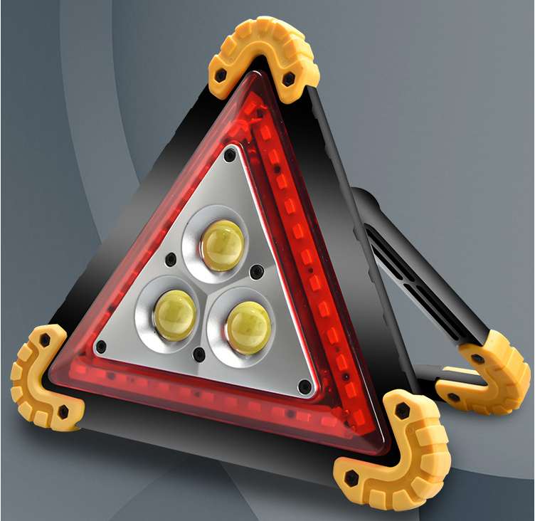 Triangle Flood Light Car Red Light Warning Floodlight Cob Led USB Portable Rechargeable Light Wholesale