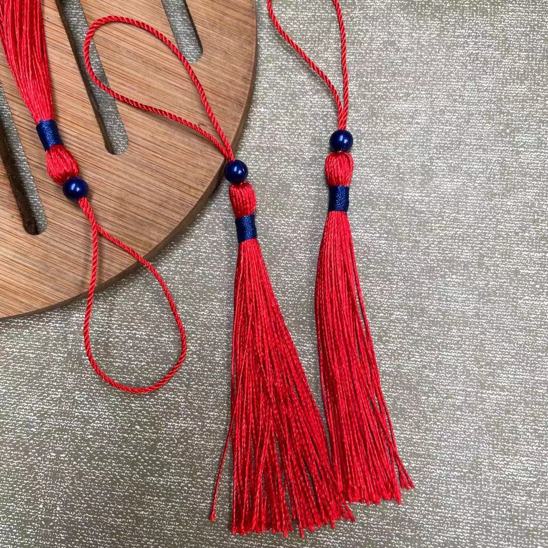 Factory plus Beads Tassel Sapphire Blue Beads Gold Beads Wedding Candies Box Invitation Card Accessories Tassel Fringe with Beads