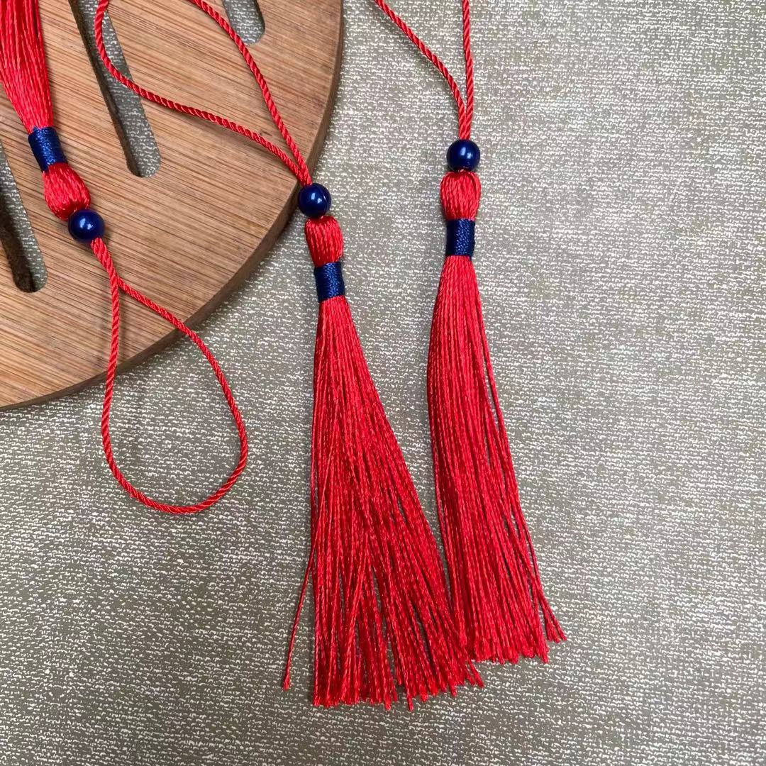 Factory plus Beads Tassel Sapphire Blue Beads Gold Beads Wedding Candies Box Invitation Card Accessories Tassel Fringe with Beads