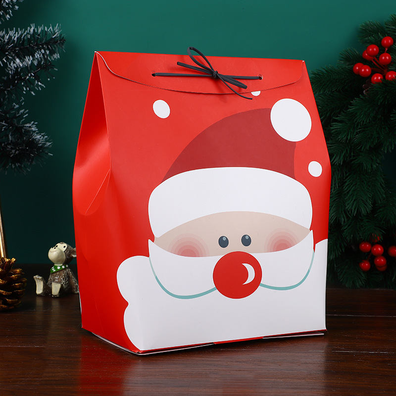 Christmas Gift Box Candy Box Gift Candy Bag Santa Claus Hand Flip Hand Gift Box in Stock