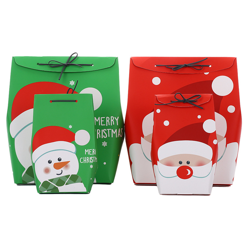 Christmas Gift Box Candy Box Gift Candy Bag Santa Claus Hand Flip Hand Gift Box in Stock