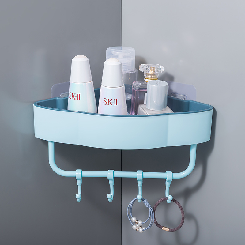 Multi-Functional Kitchen Wall Triangle Storage Organizing Rack Punch-Free Bathroom Wall-Mounted Storage Rack