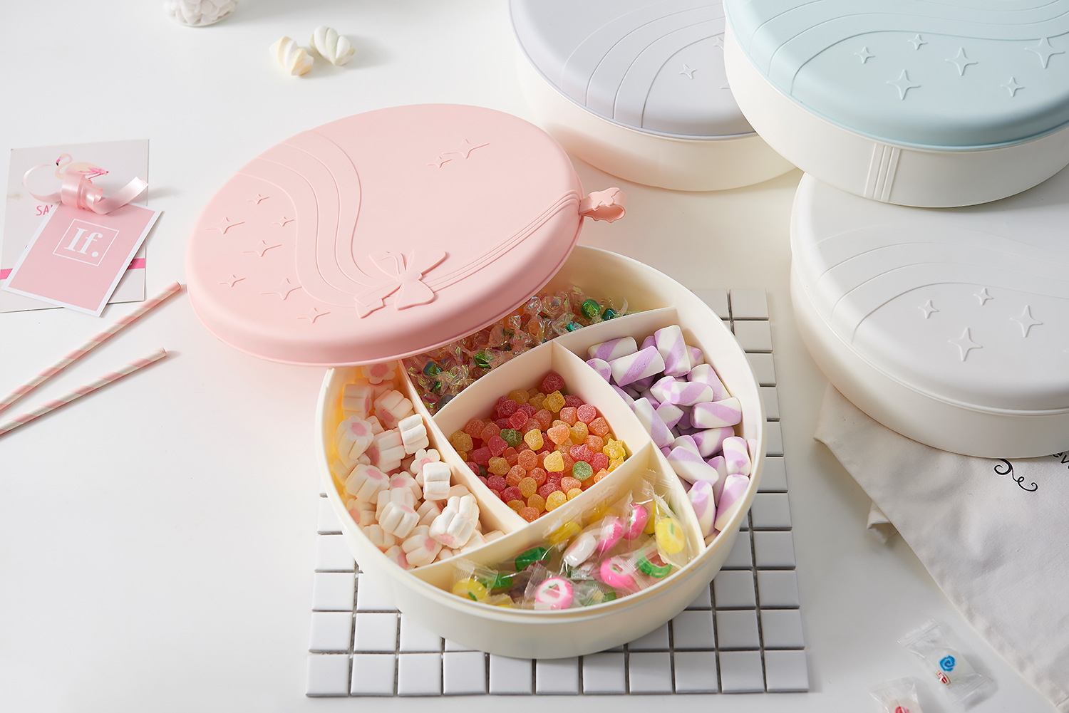 New Product Candy Box Creative Dried Fruit Tray Plastic Lazy Fruit Plate Wedding Wedding Candies Box Snack Melon Seeds Dried Fruit Box