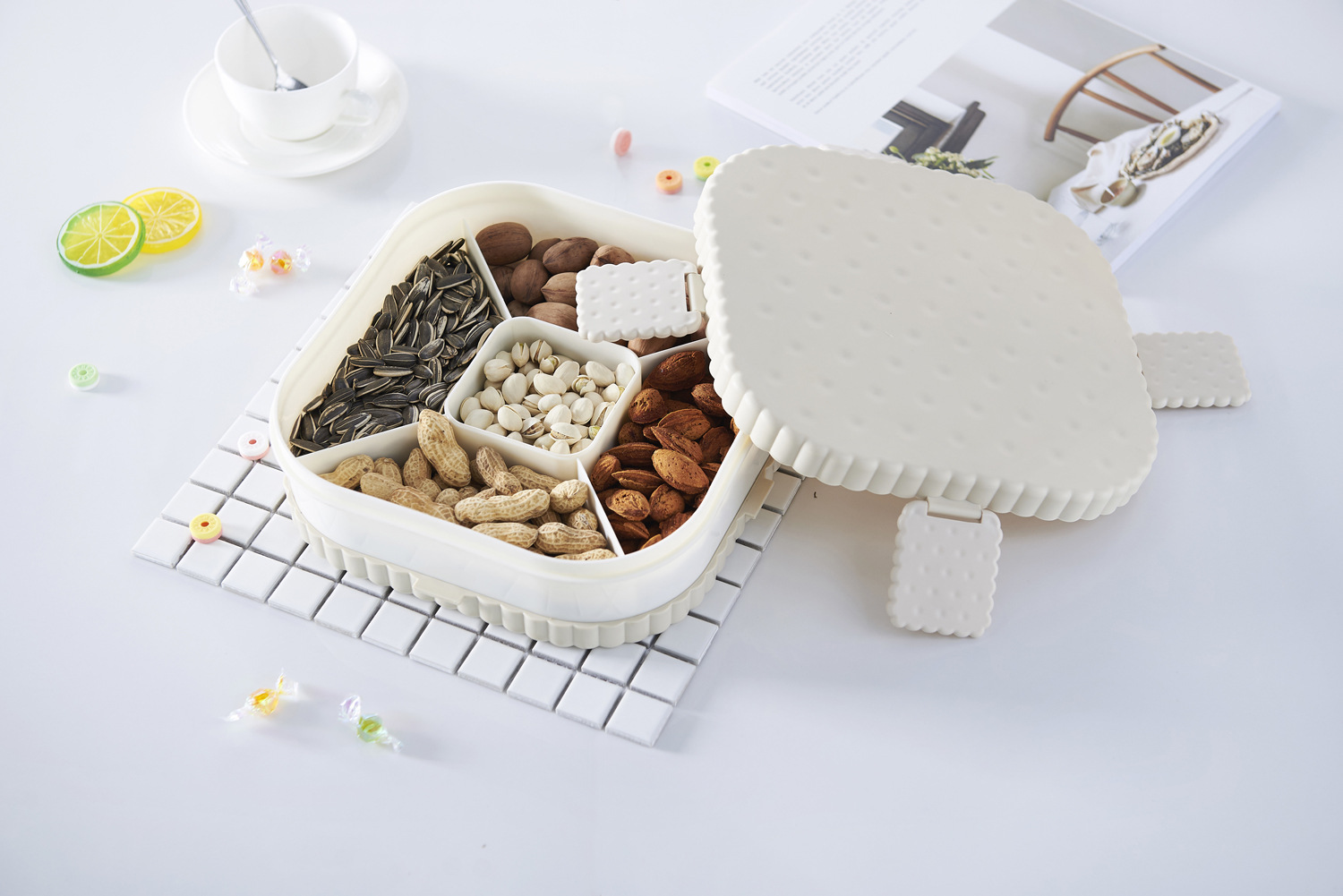 New Product Candy Box Creative Dried Fruit Tray Plastic Lazy Fruit Plate with Lid Household Snack Melon Seeds Dried Fruit Box Wholesale New Product Candy Box Creative Dried Fruit Tray Plastic Lazy Fruit Plate with Lid Household Snack Melon Seeds Dried Fruit Box Wholesale