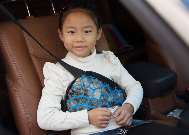 Safety belt triangle fixing device for automobile safety belt