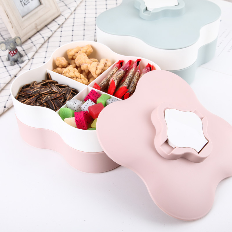 New Year Candy Box Grid Candy Box with Lid Candy Box Snack Dried Fruit Storage Box Gifts Candy Box Printable