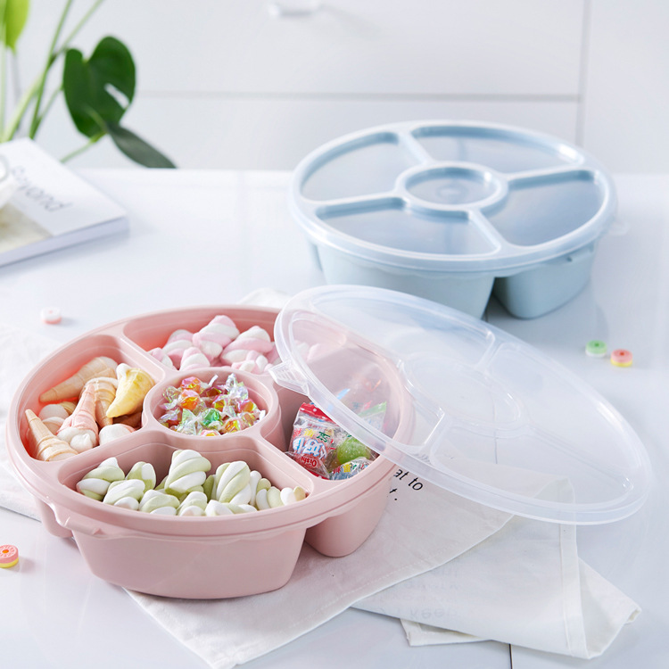 Covered Compartment Candy Box European Style Living Room Fruit Snack Storage Box Plastic Wedding Dried Fruit Tray Covered Compartment Candy Box European Style Living Room Fruit Snack Storage Box Plastic Wedding Dried Fruit Tray