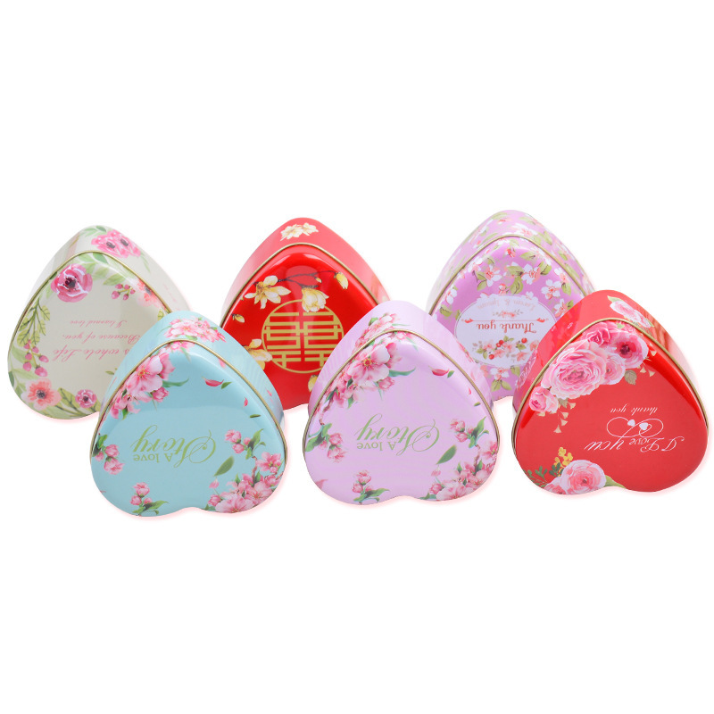 New Creative Wedding Tinplate Wedding Candies Box Large Heart-Shaped Cigarette Gift Box Candy Box in Stock Wholesale