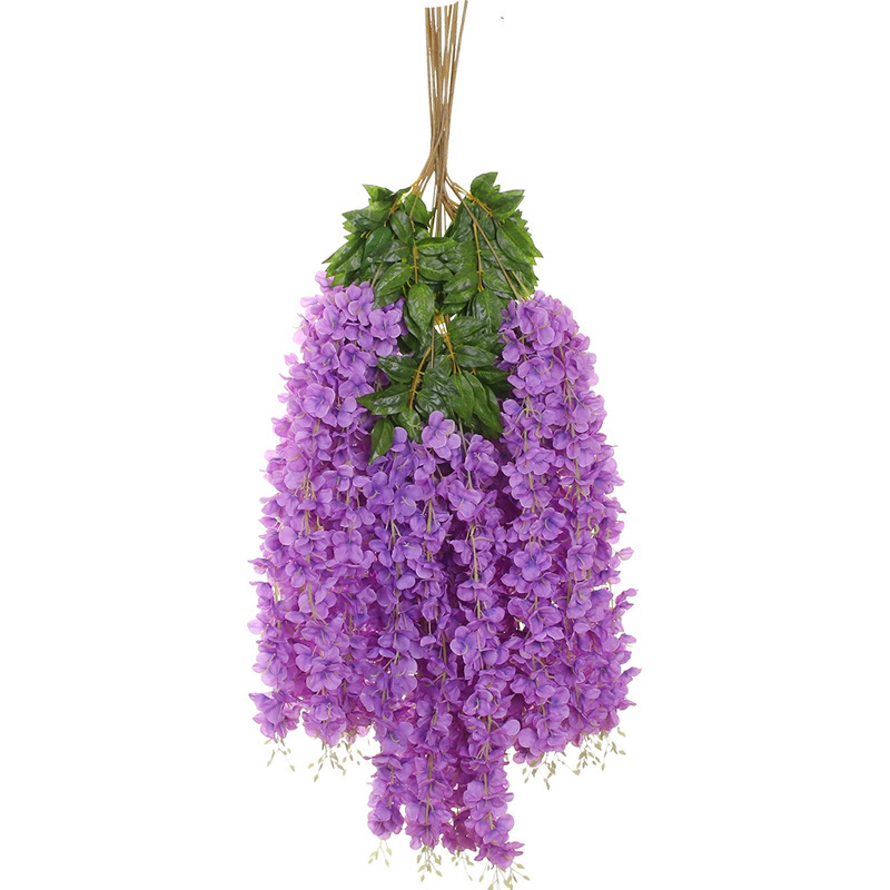 Artificial Wisteria Wedding Ceiling Decorative Silk Flower Artificial Fake Flower Rattan HANAFUJI Violets HANAFUJI Home Art Gallery Green Plants