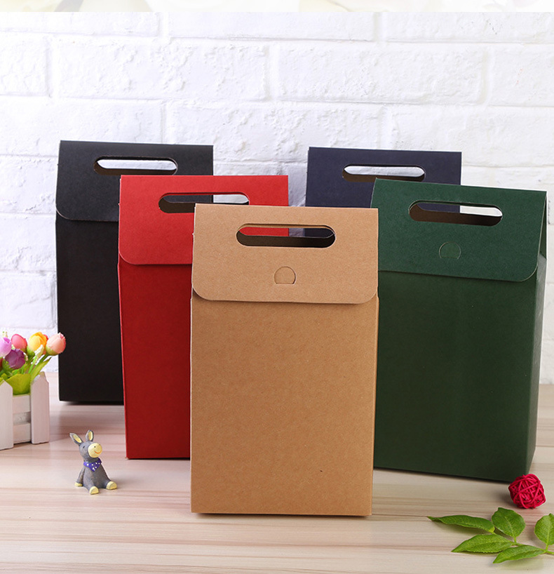 Clamshell kraft paper carrying box spot snack candy box dry fruit tea wrapping gift paper bag can be launched