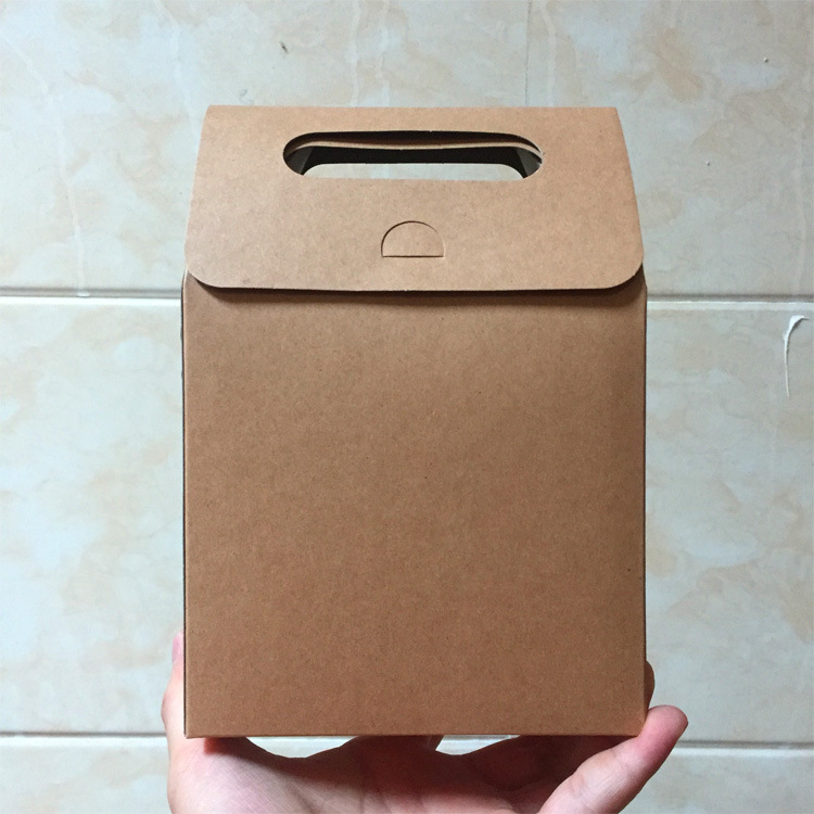 Clamshell kraft paper carrying box spot snack candy box dry fruit tea wrapping gift paper bag can be launched