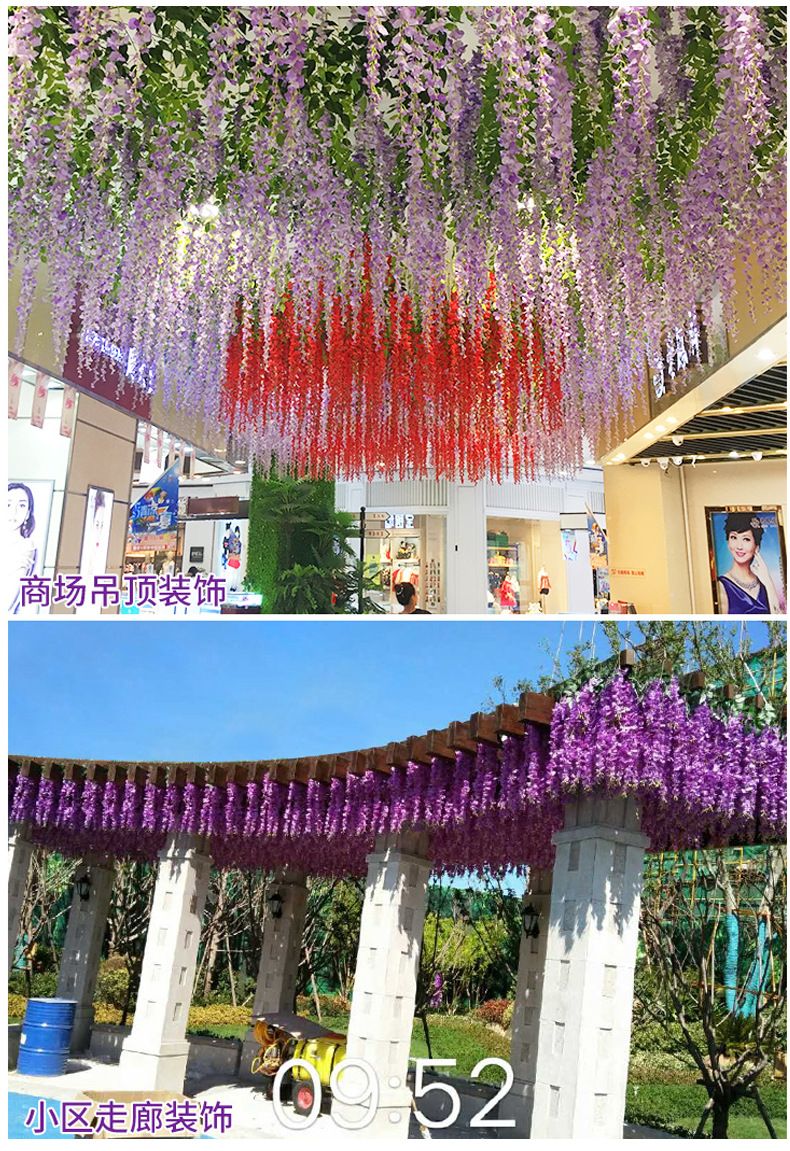 Artificial Wisteria Wedding Ceiling Decorative Silk Flower Artificial Fake Flower Rattan HANAFUJI Violets HANAFUJI Home Art Gallery Green Plants Artificial Wisteria Wedding Ceiling Decorative Silk Flower Artificial Fake Flower Rattan HANAFUJI Violets HANAFUJI Home Art Gallery Green Plants