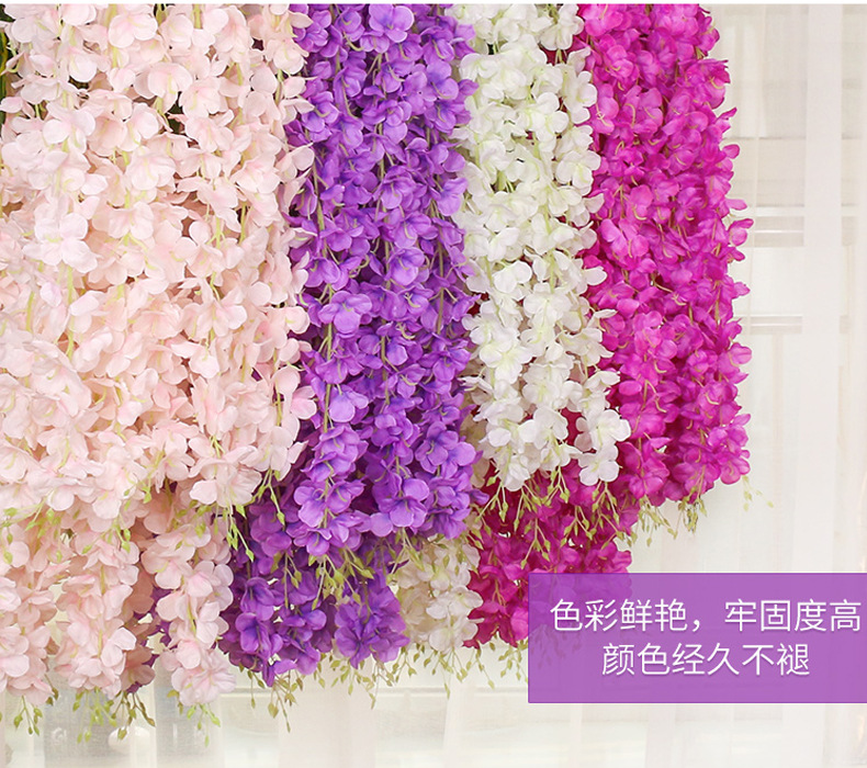 Artificial Wisteria Wedding Ceiling Decorative Silk Flower Artificial Fake Flower Rattan HANAFUJI Violets HANAFUJI Home Art Gallery Green Plants Artificial Wisteria Wedding Ceiling Decorative Silk Flower Artificial Fake Flower Rattan HANAFUJI Violets HANAFUJI Home Art Gallery Green Plants