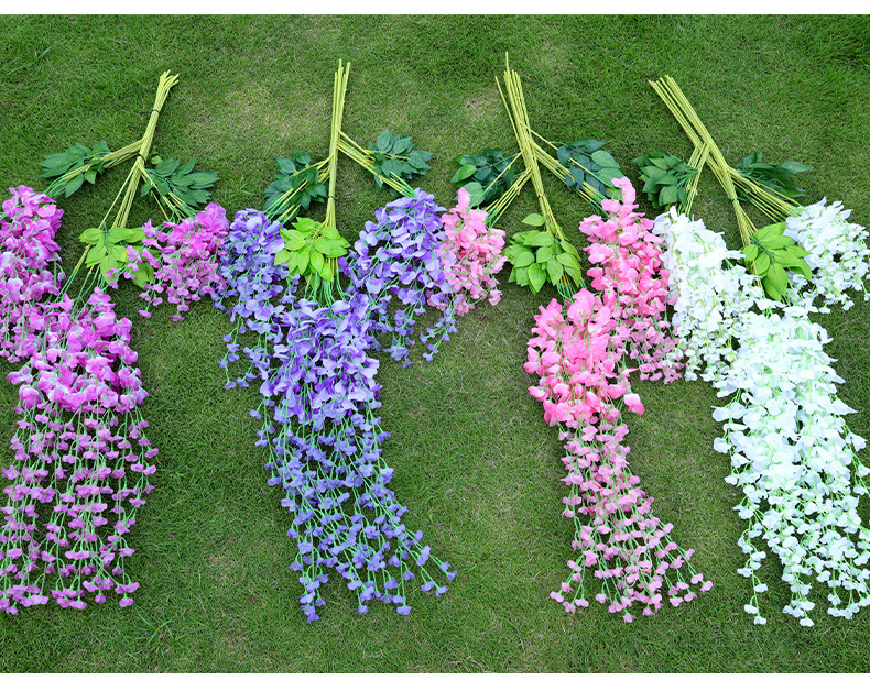 Artificial Wisteria Wedding Ceiling Decorative Silk Flower Artificial Fake Flower Rattan HANAFUJI Violets HANAFUJI Home Art Gallery Green Plants Artificial Wisteria Wedding Ceiling Decorative Silk Flower Artificial Fake Flower Rattan HANAFUJI Violets HANAFUJI Home Art Gallery Green Plants