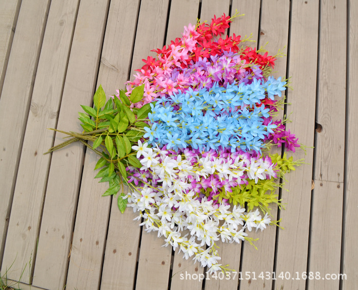 Wholesale Artificial Wisteria Lilac Wall Hanging the Flowers Fake Flower Wedding Decoration Flower Rattan Vine Silk Flower Ceiling Flowers Wholesale Artificial Wisteria Lilac Wall Hanging the Flowers Fake Flower Wedding Decoration Flower Rattan Vine Silk Flower Ceiling Flowers