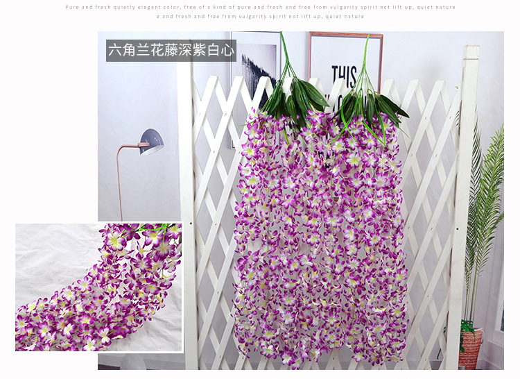 Wholesale Artificial Wisteria Lilac Wall Hanging the Flowers Fake Flower Wedding Decoration Flower Rattan Vine Silk Flower Ceiling Flowers Wholesale Artificial Wisteria Lilac Wall Hanging the Flowers Fake Flower Wedding Decoration Flower Rattan Vine Silk Flower Ceiling Flowers
