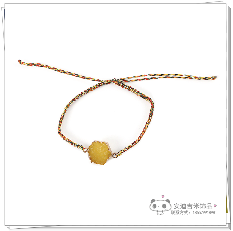 Fashion Simple Zircon Cut Face Crystal Pendant Bracelet Handmade Braided Rope DIY Bracelet Wrist Ring Factory Direct Sales Fashion Simple Zircon Cut Face Crystal Pendant Bracelet Handmade Braided Rope DIY Bracelet Wrist Ring Factory Direct Sales