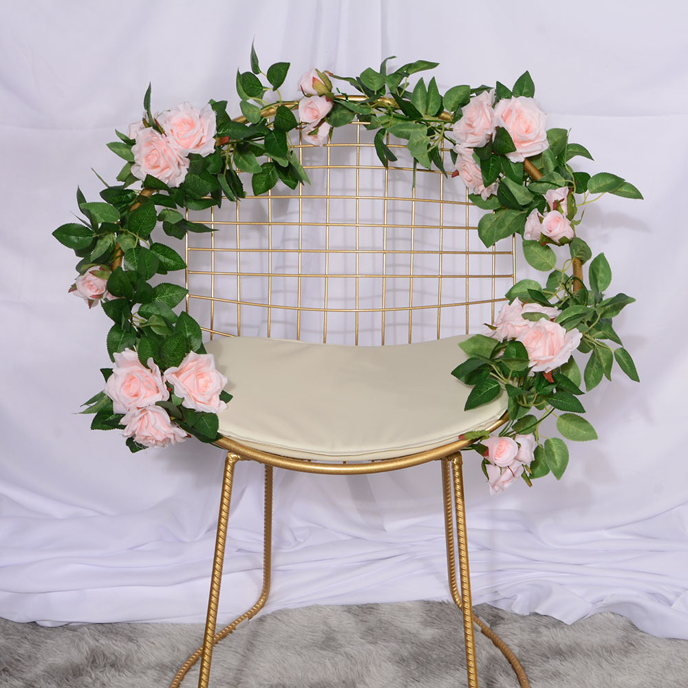 Artificial Rose Vine Fake Flower Rattan Air Conditioning Pipe Hiding Living Room Ceiling Decoration Plastic Vine Twining Plants