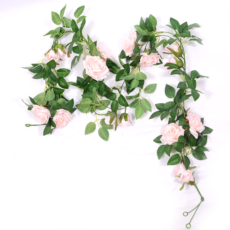 Artificial Rose Vine Fake Flower Rattan Air Conditioning Pipe Hiding Living Room Ceiling Decoration Plastic Vine Twining Plants Artificial Rose Vine Fake Flower Rattan Air Conditioning Pipe Hiding Living Room Ceiling Decoration Plastic Vine Twining Plants