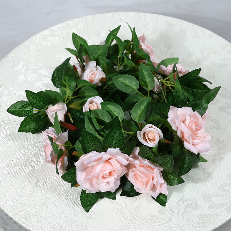 Artificial Rose Vine Fake Flower Rattan Air Conditioning Pipe Hiding Living Room Ceiling Decoration Plastic Vine Twining Plants Artificial Rose Vine Fake Flower Rattan Air Conditioning Pipe Hiding Living Room Ceiling Decoration Plastic Vine Twining Plants