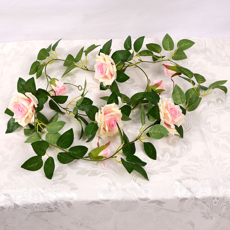 Artificial Rose Vine Fake Flower Rattan Air Conditioning Pipe Hiding Living Room Ceiling Decoration Plastic Vine Twining Plants Artificial Rose Vine Fake Flower Rattan Air Conditioning Pipe Hiding Living Room Ceiling Decoration Plastic Vine Twining Plants