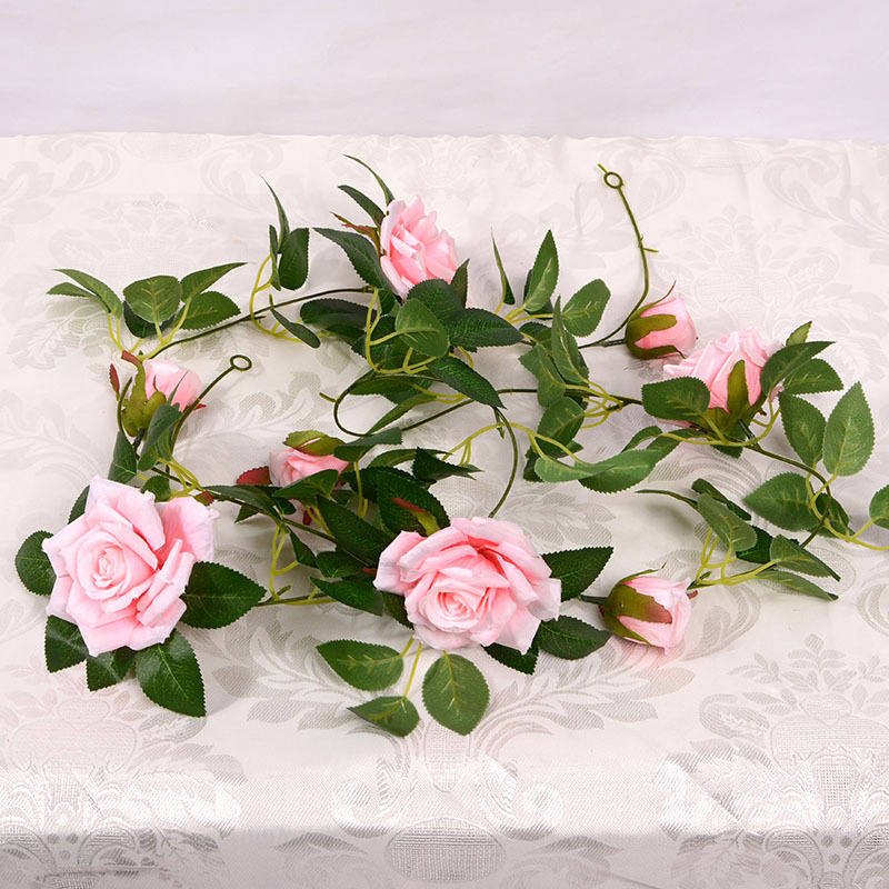 Artificial Rose Vine Fake Flower Rattan Air Conditioning Pipe Hiding Living Room Ceiling Decoration Plastic Vine Twining Plants Artificial Rose Vine Fake Flower Rattan Air Conditioning Pipe Hiding Living Room Ceiling Decoration Plastic Vine Twining Plants