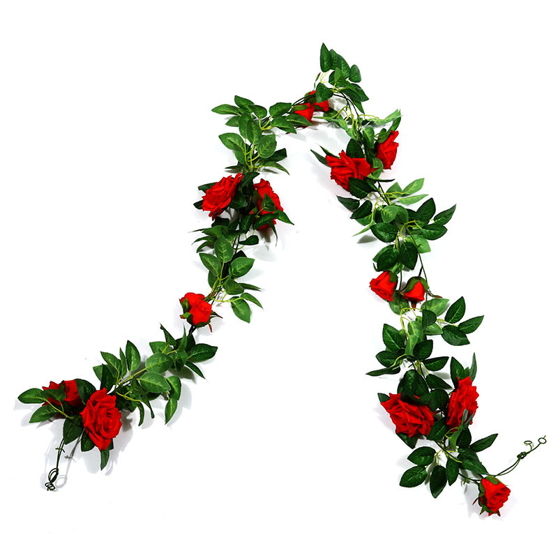 Artificial Rose Vine Fake Flower Rattan Air Conditioning Pipe Hiding Living Room Ceiling Decoration Plastic Vine Twining Plants Artificial Rose Vine Fake Flower Rattan Air Conditioning Pipe Hiding Living Room Ceiling Decoration Plastic Vine Twining Plants