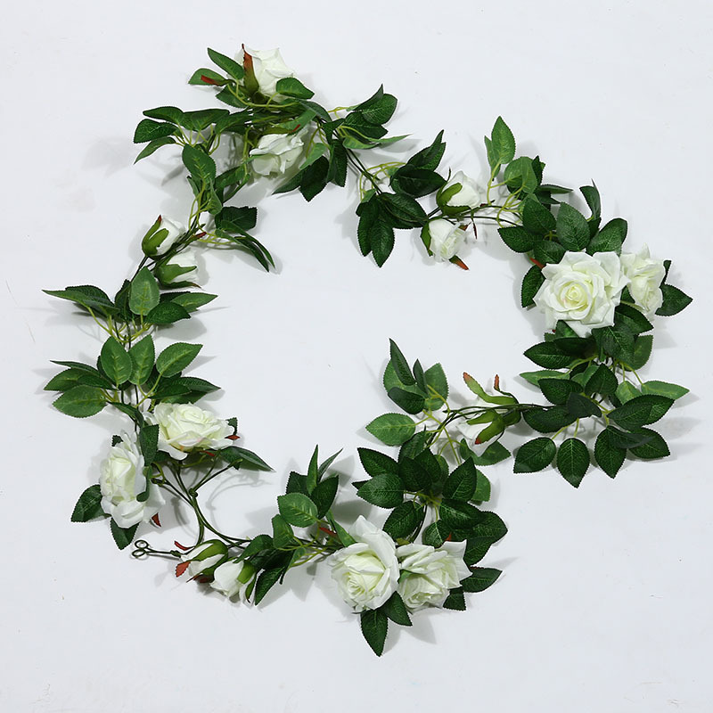 Artificial Rose Vine Fake Flower Rattan Air Conditioning Pipe Hiding Living Room Ceiling Decoration Plastic Vine Twining Plants Artificial Rose Vine Fake Flower Rattan Air Conditioning Pipe Hiding Living Room Ceiling Decoration Plastic Vine Twining Plants