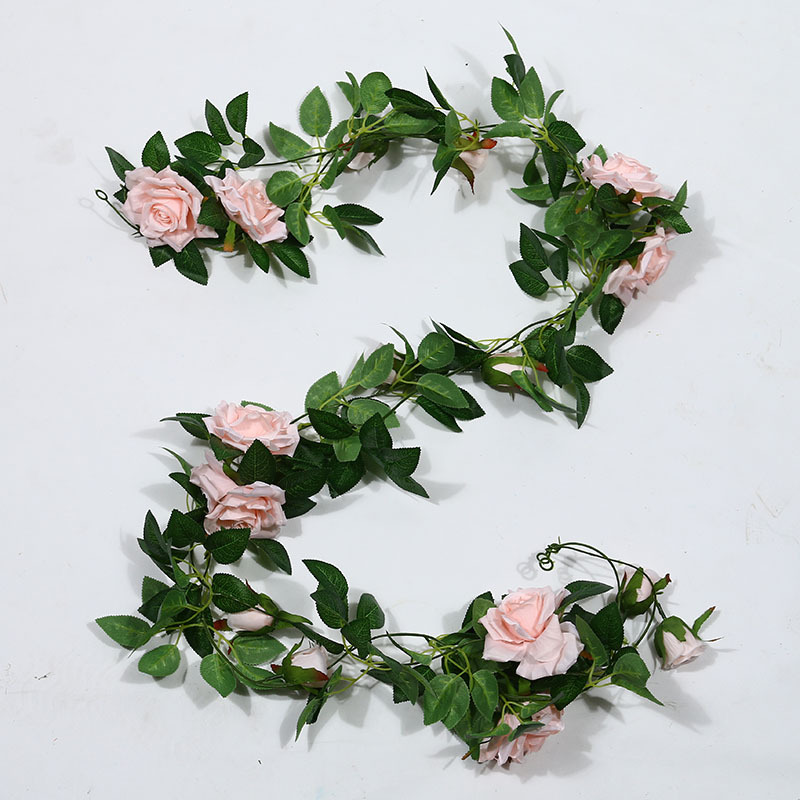 Artificial Rose Vine Fake Flower Rattan Air Conditioning Pipe Hiding Living Room Ceiling Decoration Plastic Vine Twining Plants Artificial Rose Vine Fake Flower Rattan Air Conditioning Pipe Hiding Living Room Ceiling Decoration Plastic Vine Twining Plants