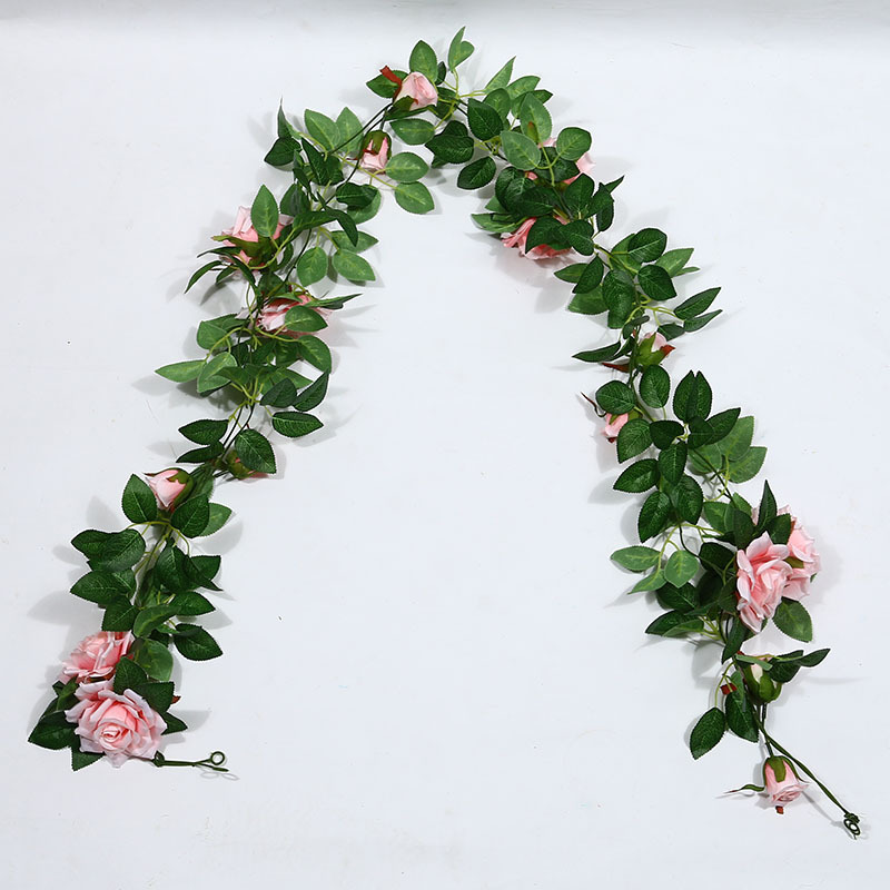 Artificial Rose Vine Fake Flower Rattan Air Conditioning Pipe Hiding Living Room Ceiling Decoration Plastic Vine Twining Plants Artificial Rose Vine Fake Flower Rattan Air Conditioning Pipe Hiding Living Room Ceiling Decoration Plastic Vine Twining Plants