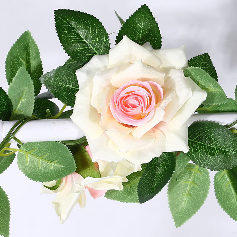 Artificial Rose Vine Fake Flower Rattan Air Conditioning Pipe Hiding Living Room Ceiling Decoration Plastic Vine Twining Plants Artificial Rose Vine Fake Flower Rattan Air Conditioning Pipe Hiding Living Room Ceiling Decoration Plastic Vine Twining Plants