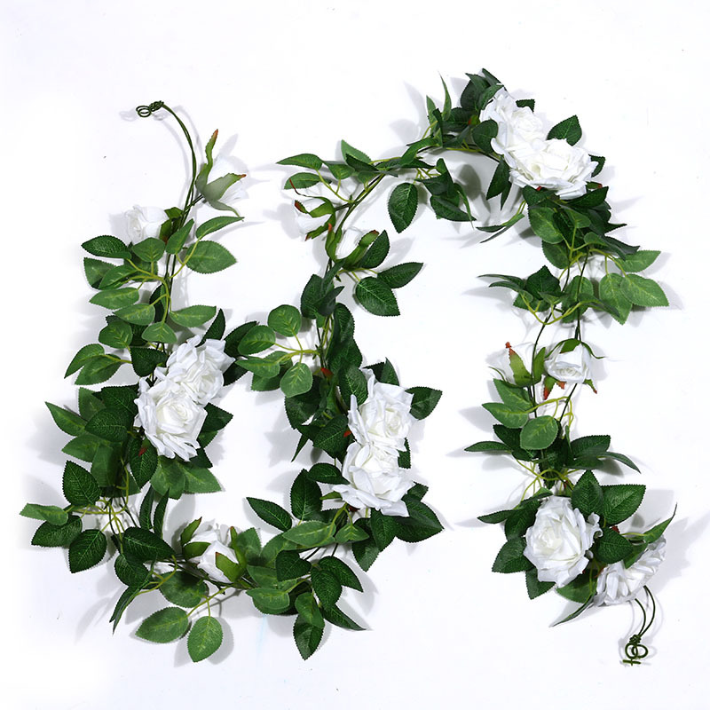 Artificial Rose Vine Fake Flower Rattan Air Conditioning Pipe Hiding Living Room Ceiling Decoration Plastic Vine Twining Plants Artificial Rose Vine Fake Flower Rattan Air Conditioning Pipe Hiding Living Room Ceiling Decoration Plastic Vine Twining Plants