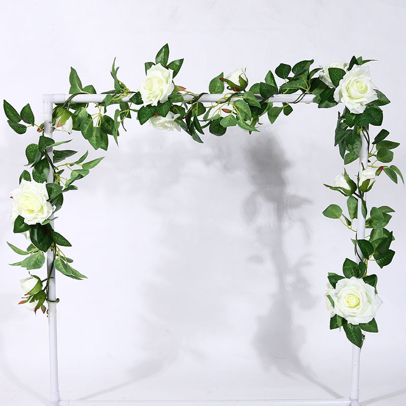 Artificial Rose Vine Fake Flower Rattan Air Conditioning Pipe Hiding Living Room Ceiling Decoration Plastic Vine Twining Plants Artificial Rose Vine Fake Flower Rattan Air Conditioning Pipe Hiding Living Room Ceiling Decoration Plastic Vine Twining Plants