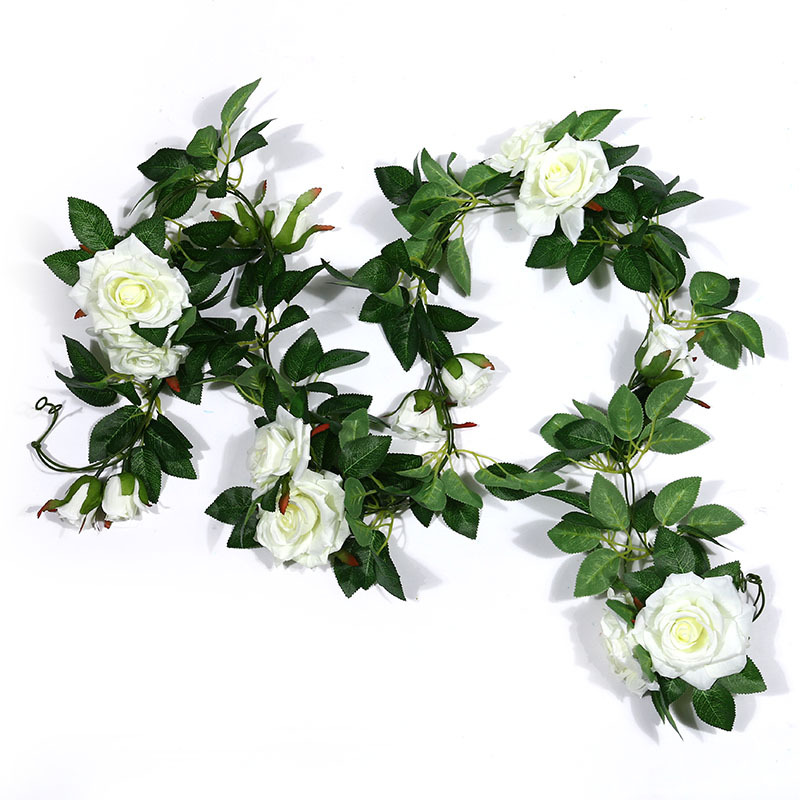 Artificial Rose Vine Fake Flower Rattan Air Conditioning Pipe Hiding Living Room Ceiling Decoration Plastic Vine Twining Plants Artificial Rose Vine Fake Flower Rattan Air Conditioning Pipe Hiding Living Room Ceiling Decoration Plastic Vine Twining Plants
