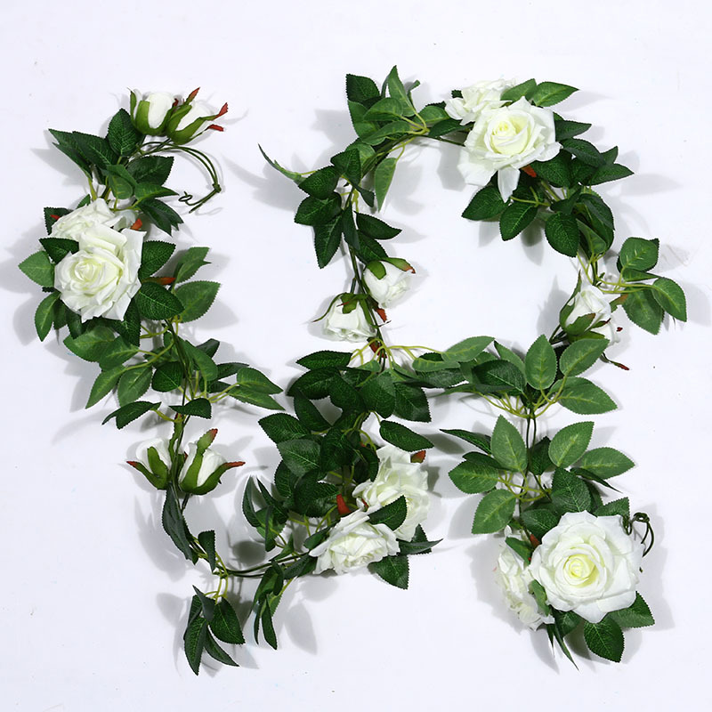Artificial Rose Vine Fake Flower Rattan Air Conditioning Pipe Hiding Living Room Ceiling Decoration Plastic Vine Twining Plants Artificial Rose Vine Fake Flower Rattan Air Conditioning Pipe Hiding Living Room Ceiling Decoration Plastic Vine Twining Plants