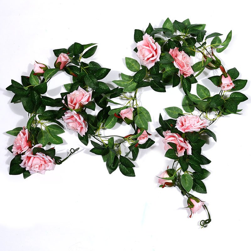 Artificial Rose Vine Fake Flower Rattan Air Conditioning Pipe Hiding Living Room Ceiling Decoration Plastic Vine Twining Plants Artificial Rose Vine Fake Flower Rattan Air Conditioning Pipe Hiding Living Room Ceiling Decoration Plastic Vine Twining Plants