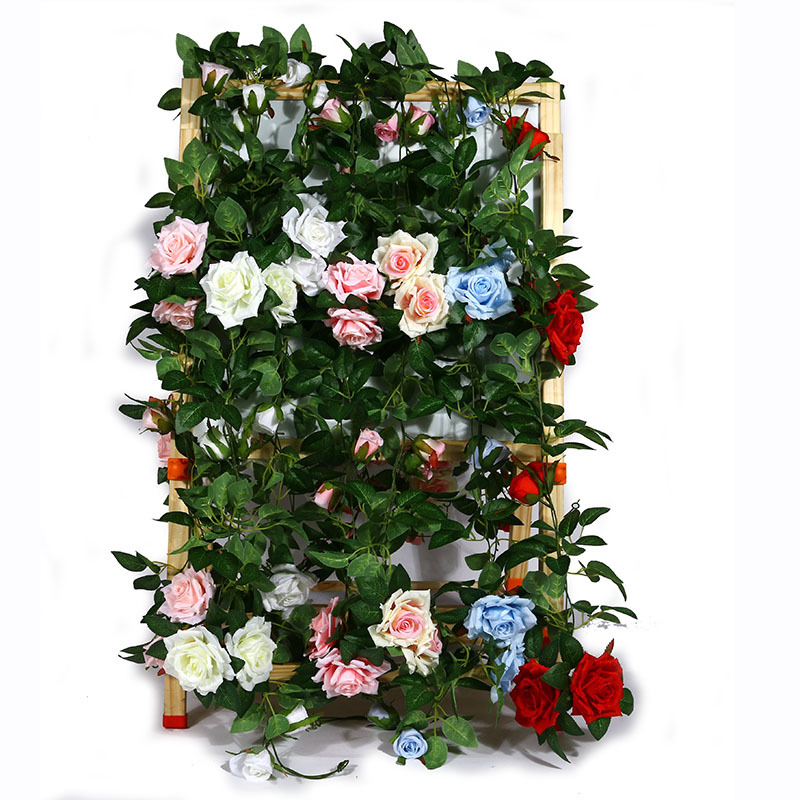 Artificial Rose Vine Fake Flower Rattan Air Conditioning Pipe Hiding Living Room Ceiling Decoration Plastic Vine Twining Plants Artificial Rose Vine Fake Flower Rattan Air Conditioning Pipe Hiding Living Room Ceiling Decoration Plastic Vine Twining Plants