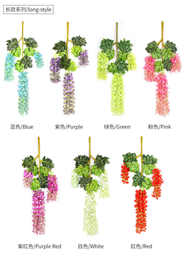 Artificial Wisteria Bean Flower String Long Wedding Celebration Decoration Rattan Indoor Ceiling Vine Flowers Violet HANAFUJI Fake Flower Artificial Wisteria Bean Flower String Long Wedding Celebration Decoration Rattan Indoor Ceiling Vine Flowers Violet HANAFUJI Fake Flower