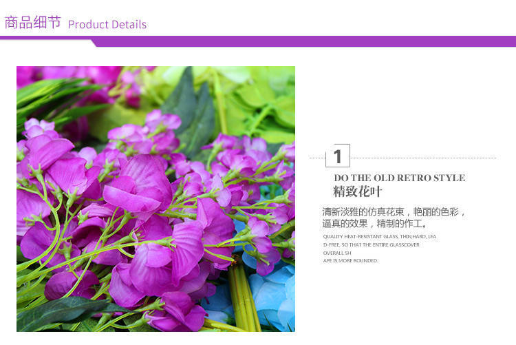 Artificial Wisteria Bean Flower String Long Wedding Celebration Decoration Rattan Indoor Ceiling Vine Flowers Violet HANAFUJI Fake Flower Artificial Wisteria Bean Flower String Long Wedding Celebration Decoration Rattan Indoor Ceiling Vine Flowers Violet HANAFUJI Fake Flower