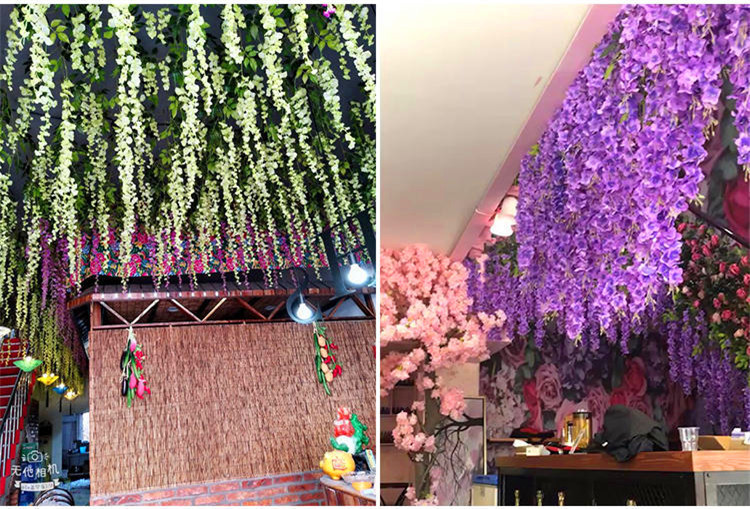 Artificial Wisteria Bean Flower String Long Wedding Celebration Decoration Rattan Indoor Ceiling Vine Flowers Violet HANAFUJI Fake Flower Artificial Wisteria Bean Flower String Long Wedding Celebration Decoration Rattan Indoor Ceiling Vine Flowers Violet HANAFUJI Fake Flower