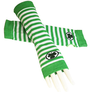 Amazon Spot Irish Day St. Patrick's Day Clover Gloves Green & White Stripes Party Short Gloves Amazon Spot Irish Day St. Patrick's Day Clover Gloves Green & White Stripes Party Short Gloves