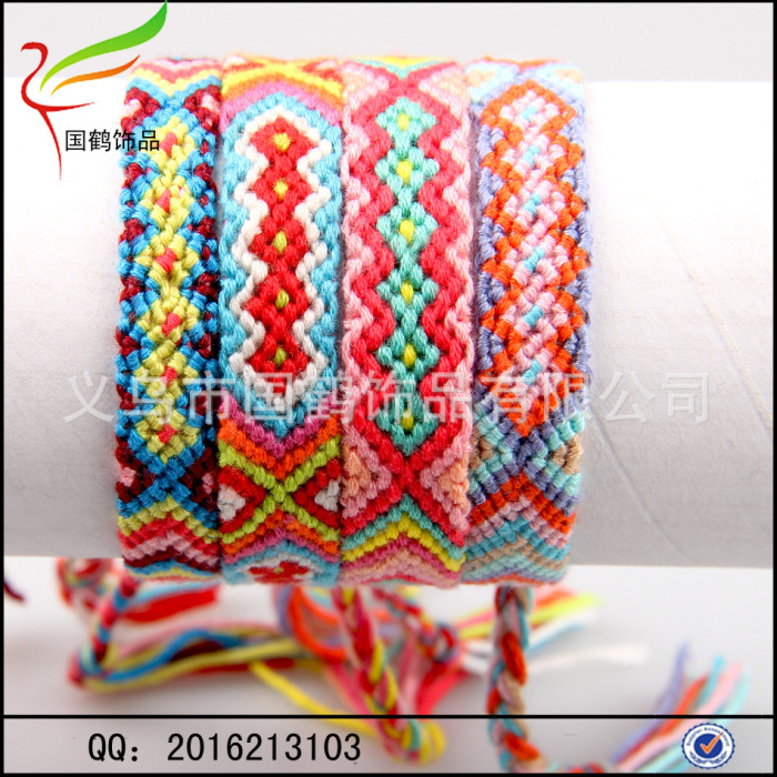 Color cotton wrist strap Nepal hand woven folk style Friendship Bracelet